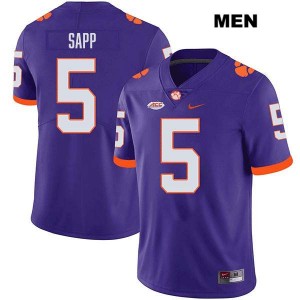Men's Josh Sapp Purple Clemson Tigers #5 Stitched College Football Jersey 874549-989