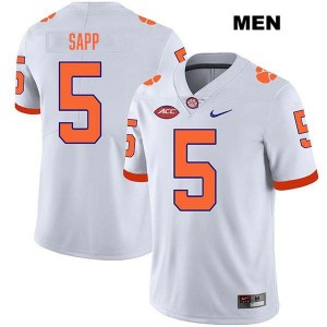 Men Josh Sapp White Clemson Tigers #5 Stitched College Football Jersey 817695-487