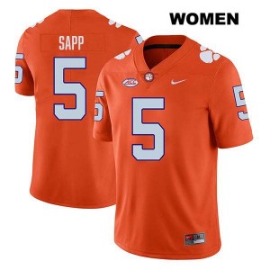Women Josh Sapp Orange Clemson Tigers #5 Stitched College Football Jersey 656081-100