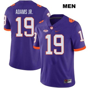 Mens Keith Adams Jr. Purple Clemson Tigers #19 Stitched College Football Jersey 757482-521