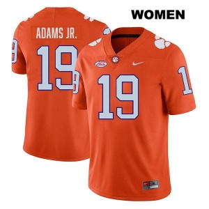 Women Keith Adams Jr. Orange Clemson Tigers #19 Stitched College Football Jersey 235940-685