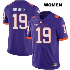 Women Keith Adams Jr. Purple Clemson Tigers #19 Stitched College Football Jersey 969593-953