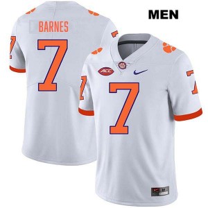 Men's Khalil Barnes White Clemson Tigers #7 Stitched College Football Jersey 978268-646