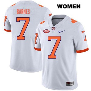 Women's Khalil Barnes White Clemson Tigers #7 Stitched College Football Jersey 256935-291