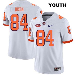 Youth Markus Dixon White Clemson Tigers #84 Stitched College Football Jersey 123985-318
