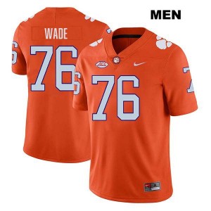 Mens Mason Wade Orange Clemson Tigers #76 Stitched College Football Jersey 823908-559
