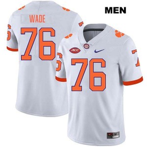 Men's Mason Wade White Clemson Tigers #76 Stitched College Football Jersey 326744-710