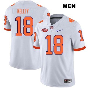 Mens Misun Kelley White Clemson Tigers #18 Stitched College Football Jersey 665102-424