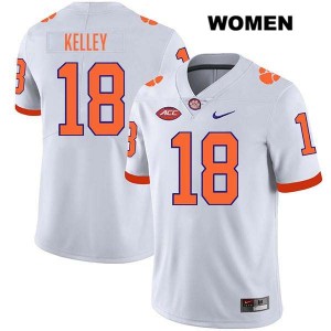 Women Misun Kelley White Clemson Tigers #18 Stitched College Football Jersey 365782-250