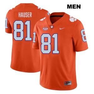 Men Nolan Hauser Orange Clemson Tigers #81 Stitched College Football Jersey 597862-909