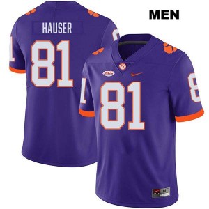 Mens Nolan Hauser Purple Clemson Tigers #81 Stitched College Football Jersey 200452-351