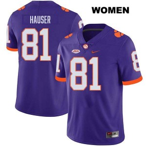 Women Nolan Hauser Purple Clemson Tigers #81 Stitched College Football Jersey 395137-585