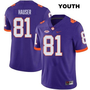Youth Nolan Hauser Purple Clemson Tigers #81 Stitched College Football Jersey 525098-331