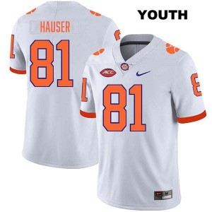Youth Nolan Hauser White Clemson Tigers #81 Stitched College Football Jersey 810170-302