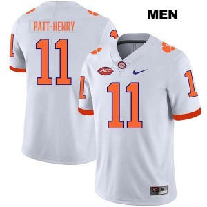 Mens Olsen Patt-Henry White Clemson Tigers #11 Stitched College Football Jersey 280681-500