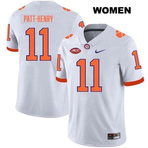 Women's Olsen Patt-Henry White Clemson Tigers #11 Stitched College Football Jersey 754145-950