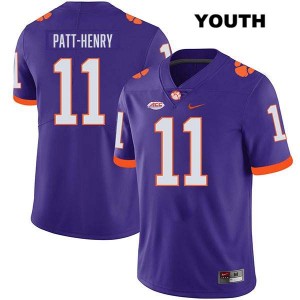 Youth Olsen Patt-Henry Purple Clemson Tigers #11 Stitched College Football Jersey 548045-819