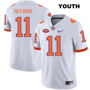 Youth Olsen Patt-Henry White Clemson Tigers #11 Stitched College Football Jersey 736001-446