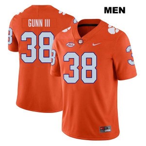 Men's Robert Gunn III Orange Clemson Tigers #38 Stitched College Football Jersey 936544-607