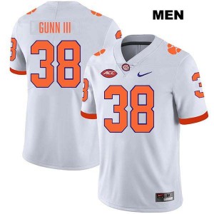 Men's Robert Gunn III White Clemson Tigers #38 Stitched College Football Jersey 616189-980