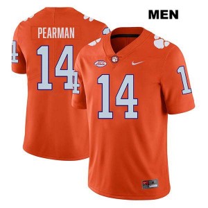 Mens Trent Pearman Orange Clemson Tigers #14 Stitched College Football Jersey 768457-265