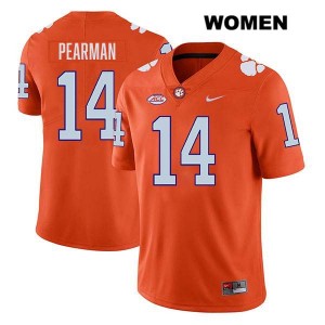 Women Trent Pearman Orange Clemson Tigers #14 Stitched College Football Jersey 160192-226
