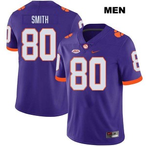 Mens Tristan Smith Purple Clemson Tigers #80 Stitched College Football Jersey 890110-855