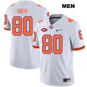 Men's Tristan Smith White Clemson Tigers #80 Stitched College Football Jersey 253173-126