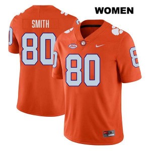 Women's Tristan Smith Orange Clemson Tigers #80 Stitched College Football Jersey 737793-192