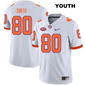Youth Tristan Smith White Clemson Tigers #80 Stitched College Football Jersey 697443-841