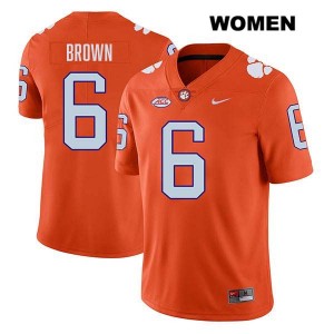Women Tyler Brown Orange Clemson Tigers #6 Stitched College Football Jersey 199855-990
