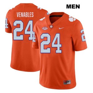 Men's Tyler Venables Orange Clemson Tigers #24 Stitched College Football Jersey 603819-546