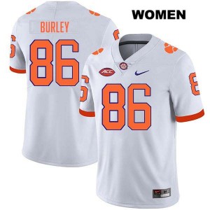 Women's Vic Burley White Clemson Tigers #86 Stitched College Football Jersey 320653-381