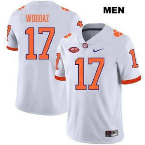 Mens Wade Woodaz White Clemson Tigers #17 Stitched College Football Jersey 866807-746
