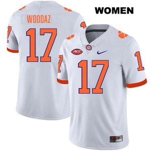 Women Wade Woodaz White Clemson Tigers #17 Stitched College Football Jersey 490465-751