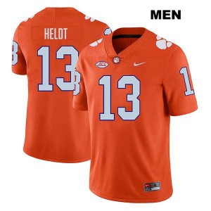 Mens Will Heldt Orange Clemson Tigers #13 Stitched College Football Jersey 556803-839