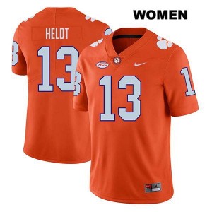 Women's Will Heldt Orange Clemson Tigers #13 Stitched College Football Jersey 272668-872
