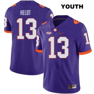 Youth Will Heldt Purple Clemson Tigers #13 Stitched College Football Jersey 487194-334