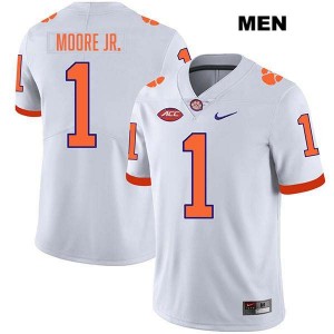 Men T.J. Moore White Clemson Tigers #1 Stitched College Football Jersey 508550-693