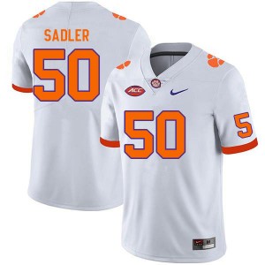 Men's Collin Sadler White Clemson Tigers #50 Game College Football Jersey 553984-879