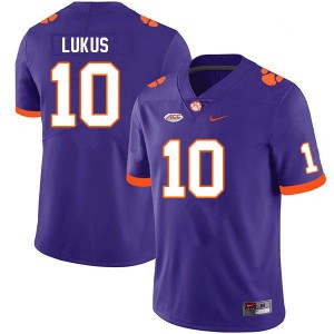 Men Jeadyn Lukus Purple Clemson Tigers #10 Alumni College Football Jersey 684613-988
