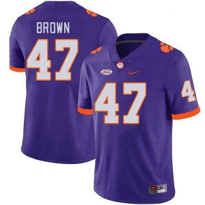 Mens Sammy Brown Purple Clemson Tigers #47 University College Football Jersey 894299-599