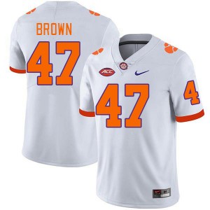 Men's Sammy Brown White Clemson Tigers #47 High School College Football Jersey 417714-832