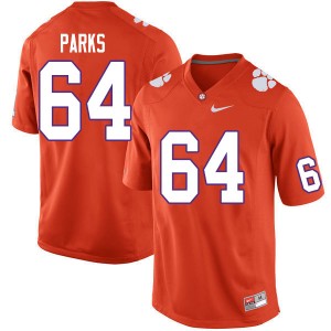Men's Walker Parks Orange Clemson Tigers #64 High School College Football Jersey 134190-386