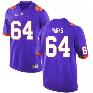Men's Walker Parks Purple Clemson Tigers #64 2024 College Football Jersey 911825-435