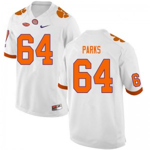 Men Walker Parks White Clemson Tigers #64 NCAA College Football Jersey 297117-689