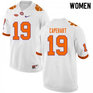 Women DeMonte Capehart White Clemson Tigers #19 Game College Football Jersey 356144-988