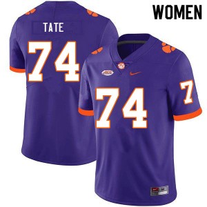 Women's Marcus Tate Purple Clemson Tigers #74 Player College Football Jersey 767047-531
