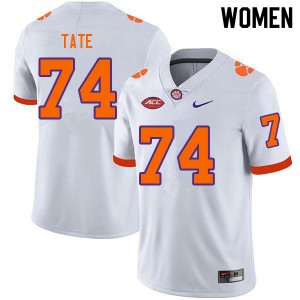 Women's Marcus Tate White Clemson Tigers #74 2024-25 College Football Jersey 526476-316