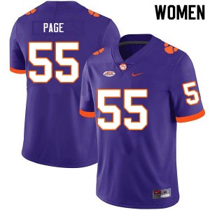 Women's Payton Page Purple Clemson Tigers #55 Limited College Football Jersey 760530-828